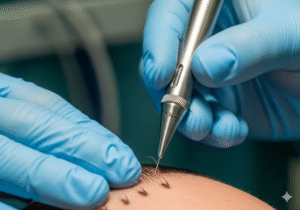 Processus d'Implantation avec le Stylo de Choi- Greffe de cheveux dhi