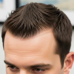 Photo d'un patient montrant une chevelure restaurée de manière naturelle et dense après une greffe de cheveux de 3000 follicules