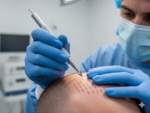 Précision de la technique FUE Saphir en clinique capillaire à Antalya.