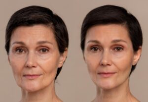 Effet rajeunissant : comparaison du visage avant/après la greffe