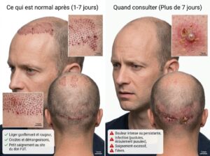 Le chirurgien retire les fils éventuels lors du contrôle prévu puis vérifie la souplesse cicatricielle, la propreté locale et l'absence d'inflammation.