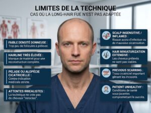 Cas où la long-hair FUE n’est pas adaptée