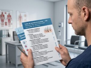 Checklist des questions avant une greffe de cheveux