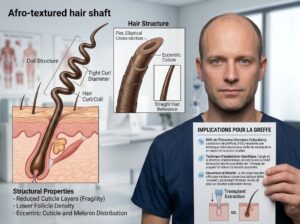 Structure du cheveu afro et implications pour la greffe- greffe de cheveux afro